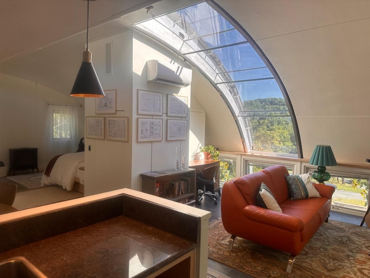 Large curved star gazing window